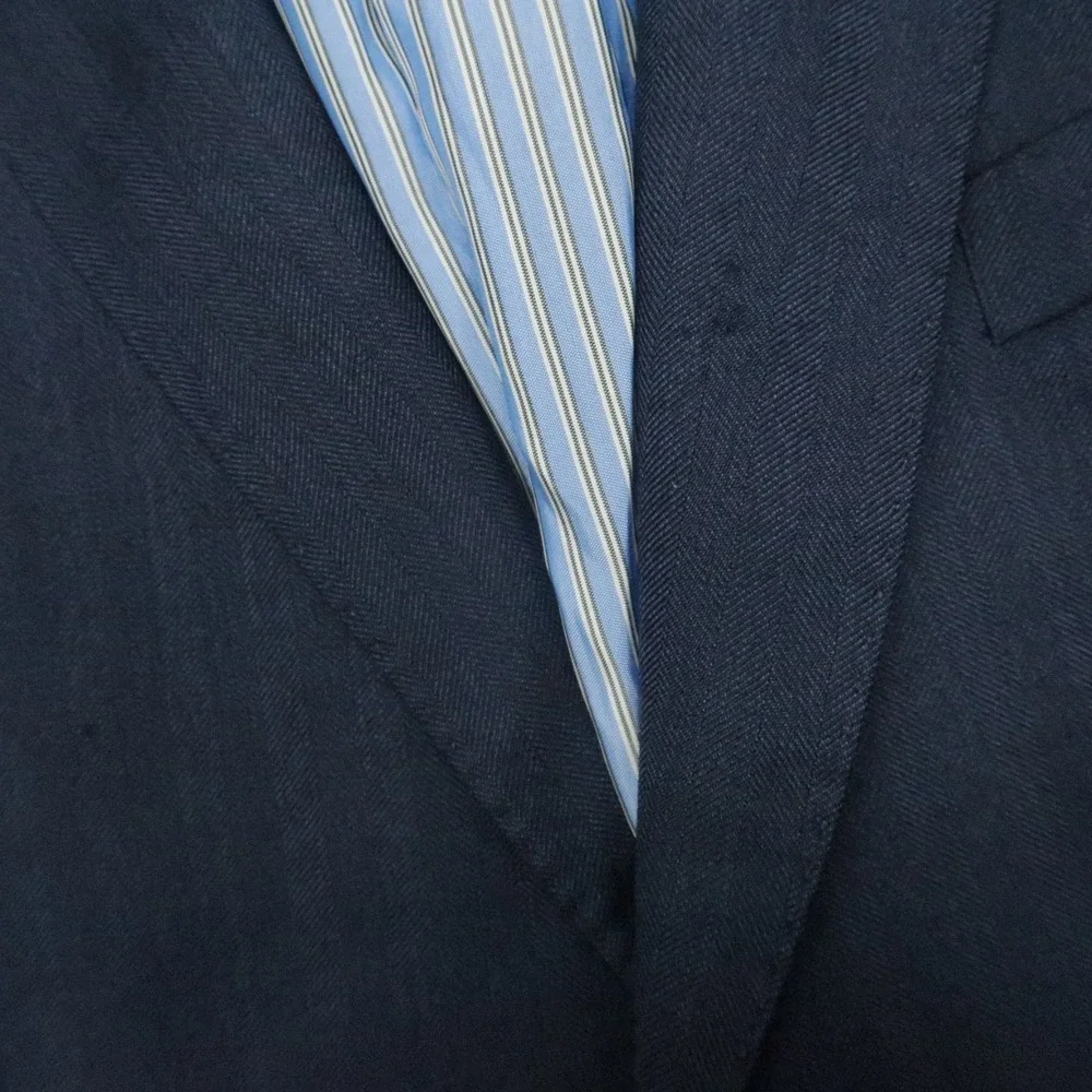 Hugo Boss Blazer Men 44R Blue Wool Lanificio Tesse Biella Suit Jacket‎ Coat